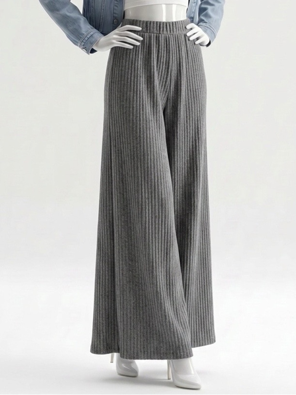 Endless Rose Pleated Metallic Glitter Knit Wide Leg Pants Medium NWOT